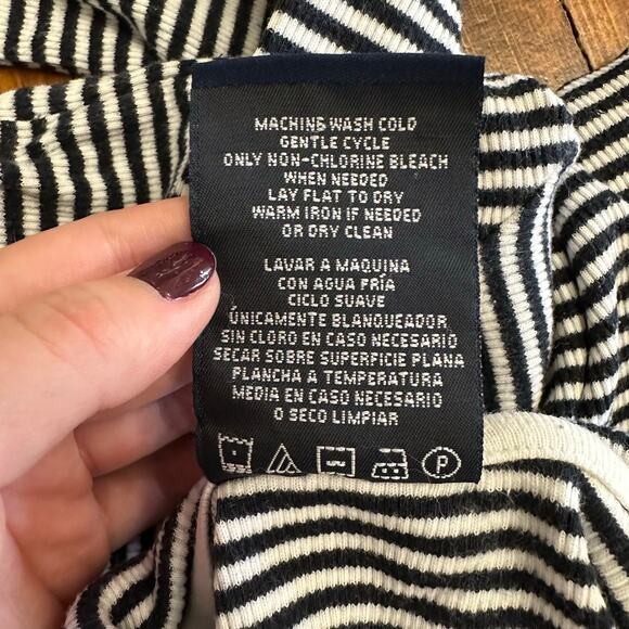 Ralph Lauren‎ Polo Jeans Co M Striped Mock Neck Snap Henley Long Sleeve Top - Picture 8 of 8